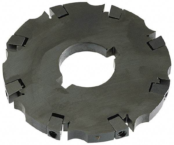 APT - Arbor Hole Connection, 0.53" Cutting Width, 1-7/8" Depth of Cut, 6" Cutter Diam, 1-1/2" Hole Diam, 12 Tooth Indexable Slotting Cutter - SM61 Toolholder, CTA 2 Insert - Industrial Tool & Supply