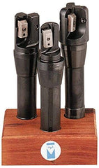 APT - 1 to 1-1/2" Cutting Diam, R8 Shank, IndexableRound Inserted End Mill Set - EMR Carbide Toolholder, Series Tri-Dex - Industrial Tool & Supply