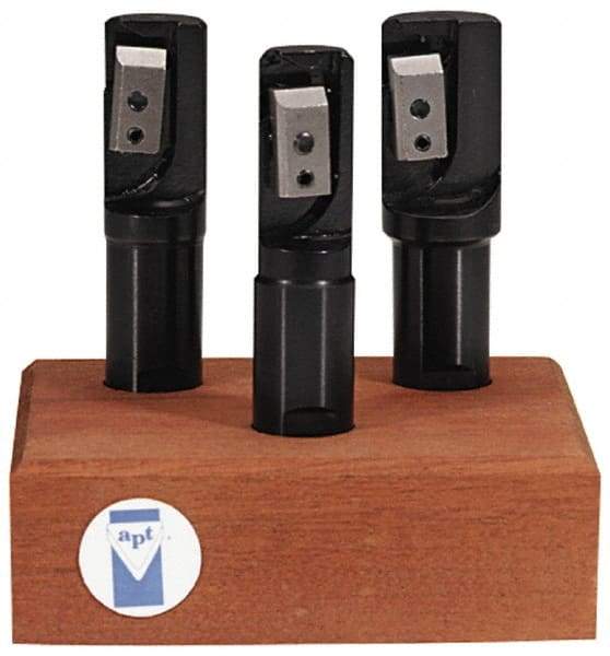 APT - 2 to 3" Cutting Diam, R8 Shank, Indexable Tridex End Mill Set - EM Carbide Toolholder, Series Tri-Dex - Industrial Tool & Supply