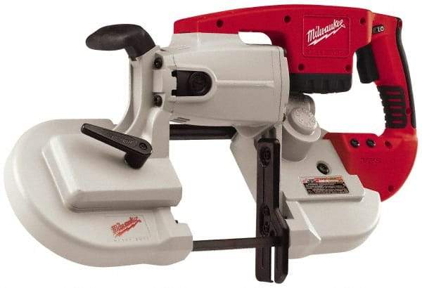 Milwaukee Tool - 28 Volt, 44-7/8" Blade, 350 SFPM Cordless Portable Bandsaw - 5" (Round) & 5 x 5" (Rectangle) Cutting Capacity, Lithium-Ion Battery Not Included - Industrial Tool & Supply