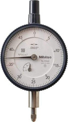 Mitutoyo - 1/8" Range, 0-50 Dial Reading, 0.0005" Graduation Dial Drop Indicator - 2-1/4" Dial, 0.05" Range per Revolution, 0.0005" Accuracy, Revolution Counter - Industrial Tool & Supply