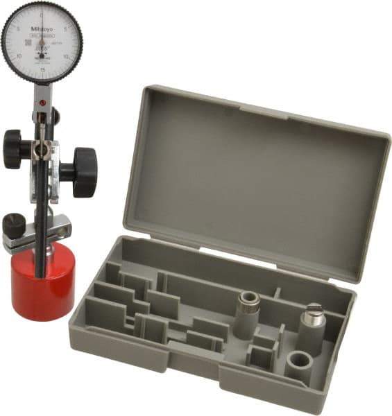 Mitutoyo - 0.0005" Graduation, 0-15-0 Dial Reading, Indicator & Base Kit - 1-1/2" Dial Diam - Industrial Tool & Supply