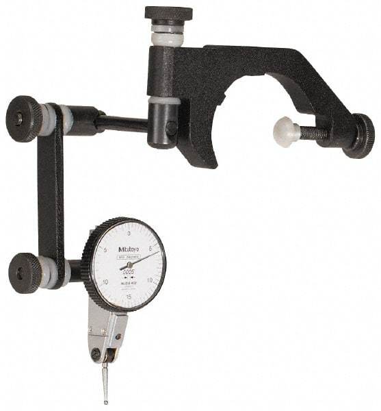Mitutoyo - 0.0005" Graduation, 0.03" Max Meas, 0-15-0 Dial Reading, Indicator & Base Kit - 1-1/2" Dial Diam - Industrial Tool & Supply