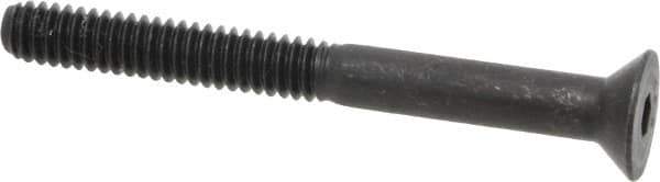 Value Collection - 1/4-20 UNC Hex Socket Drive, 82° Flat Screw - Alloy Steel, Black Oxide Finish, Partially Threaded, 2-1/2" OAL - Industrial Tool & Supply