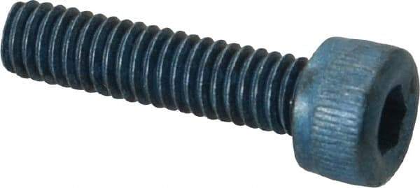Metric Blue - M4x0.70 Metric Coarse Hex Socket Drive, Socket Cap Screw - Grade 12.9 Alloy Steel, Metric Blue Finish, Fully Threaded, 16mm Length Under Head - Industrial Tool & Supply