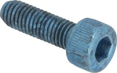 Metric Blue - M5x0.80 Metric Coarse Hex Socket Drive, Socket Cap Screw - Grade 12.9 Alloy Steel, Metric Blue Finish, Fully Threaded, 16mm Length Under Head - Industrial Tool & Supply