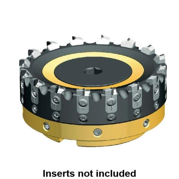 Kennametal - 10 Inserts, 80mm Cut Diam, 27mm Arbor Diam, 3mm Max Depth of Cut, Indexable Square-Shoulder Face Mill - 0/90° Lead Angle, 50mm High, Series AluMill - Industrial Tool & Supply