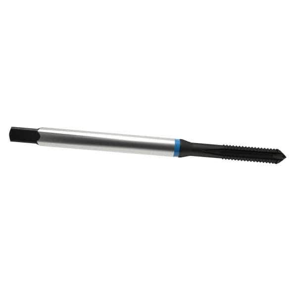Emuge - M4x0.70 Metric Coarse, 3 Flute, Nitride Finish, Cobalt Spiral Point Tap - Plug Chamfer, Right Hand Thread, 63mm OAL, 13mm Thread Length, 4.5mm Shank Diam, 6H Class of Fit, Series Rekord B-VA - Exact Industrial Supply