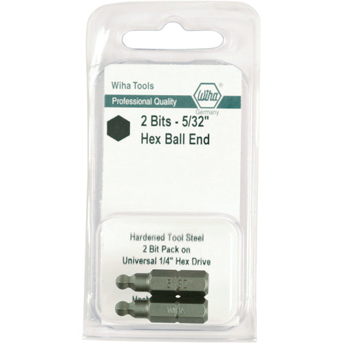 Ball End Hex Inch Insert Bit 5/32″ × 25mm (2 Bit Pack) - Industrial Tool & Supply