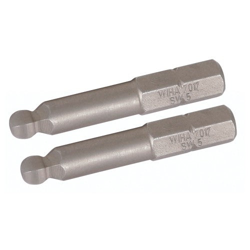 Ball End Hex Metric Long Insert Bit 5.0mm × 38mm (2 Bit Pack) - Industrial Tool & Supply