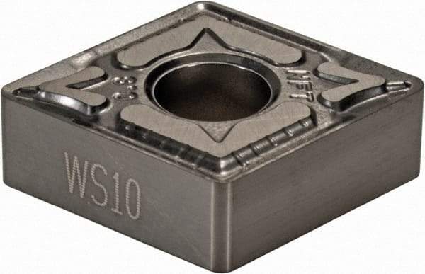 Walter - CNGG432 NFT Grade WS10 Carbide Turning Insert - Uncoated, 80° Diamond, 1/2" Inscr Circle, 3/16" Thick, 1/32" Corner Radius - Industrial Tool & Supply