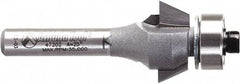 Amana Tool - 3/4" Cut Diam, 9/32" Length of Cut, 2 Flute Chamfer Edge Profile Router Bit - Carbide-Tipped, 1/4" Shank Diam, 2-3/32" OAL, Uncoated - Industrial Tool & Supply