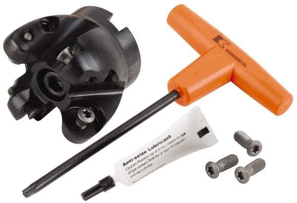 Kennametal - 2-1/2" Cut Diam, 9.53mm Max Depth, 3/4" Arbor Hole, 4 Inserts, RCGT 64... Insert Style, Indexable Copy Face Mill - BMD250 Cutter Style, 26,000 Max RPM, 2 High, Series KSRM - Industrial Tool & Supply