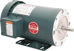 Leeson - 2 Max hp, 1,800 Max RPM, Premium Efficient Electric AC DC Motor - 230/460 V Input, Three Phase, 56HC Frame, 5/8" Shaft Diam, C-Face with Base Mount, TEFC Enclosure - Industrial Tool & Supply