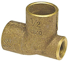 NIBCO - 1-1/4 x 1/8 x 1-1/4" Cast Copper Pipe Baseboard Tee - C x F x C, Pressure Fitting - Industrial Tool & Supply