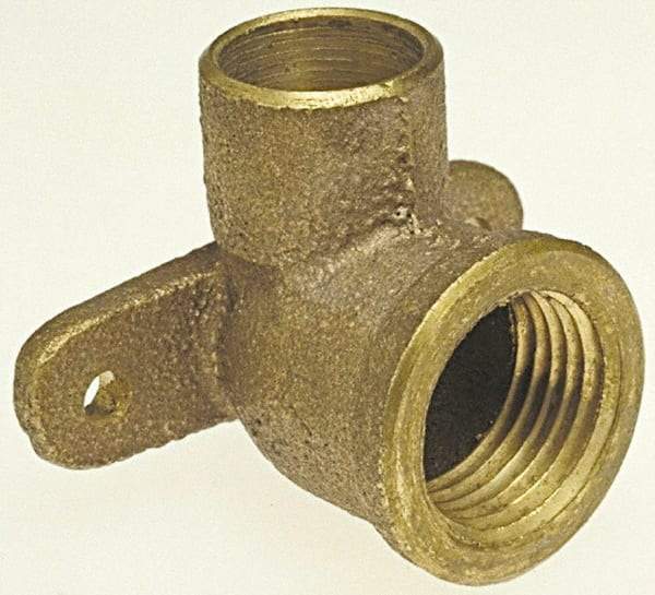 NIBCO - 3/4 x 1/2" Cast Copper Pipe 90° Drop Ear Elbow - C x F, Pressure Fitting - Industrial Tool & Supply