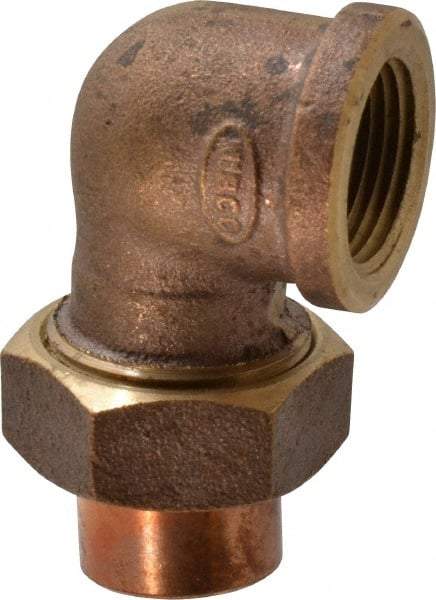 NIBCO - 3/4" Cast Copper Pipe 90° Union Elbow - C x F, Pressure Fitting - Industrial Tool & Supply