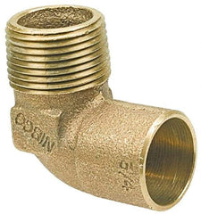 NIBCO - 3/8" Cast Copper Pipe 90° Elbow - C X M, Pressure Fitting - Industrial Tool & Supply
