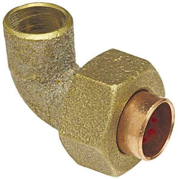 NIBCO - 3/4" Cast Copper Pipe 90° Union Elbow - C x C, Pressure Fitting - Industrial Tool & Supply