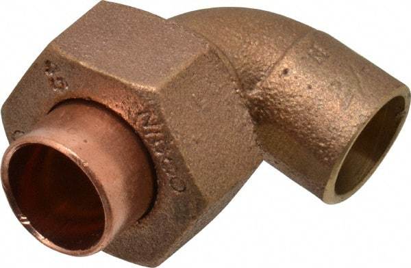 NIBCO - 1/2" Cast Copper Pipe 90° Union Elbow - C x C, Pressure Fitting - Industrial Tool & Supply