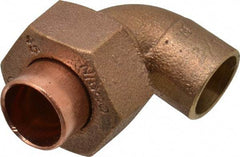 NIBCO - 1/2" Cast Copper Pipe 90° Union Elbow - C x C, Pressure Fitting - Industrial Tool & Supply