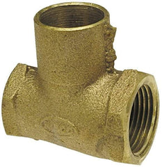 NIBCO - 3/4 x 1/2 x 3/4" Cast Copper Pipe Tee - F x F x C, Pressure Fitting - Industrial Tool & Supply