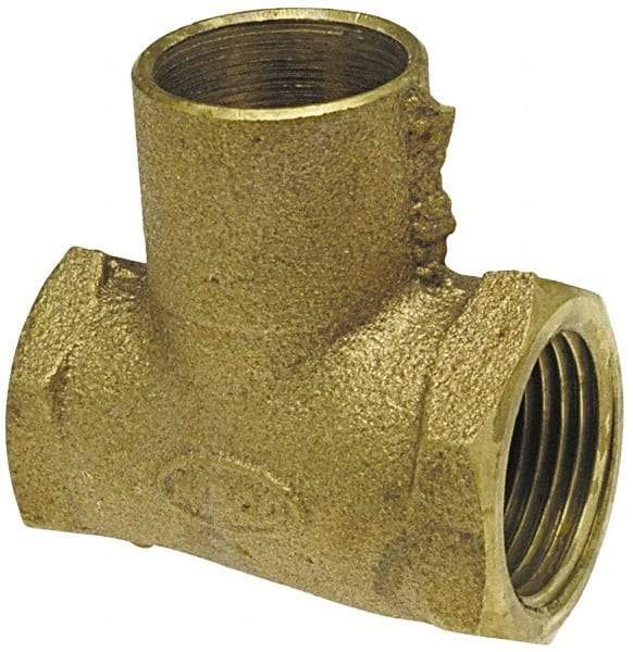NIBCO - 3/4 x 3/4 x 1/2" Cast Copper Pipe Tee - F x F x C, Pressure Fitting - Industrial Tool & Supply