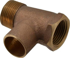 NIBCO - 3/4" Cast Copper Pipe Tee - M x F x C, Pressure Fitting - Industrial Tool & Supply