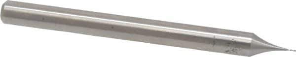 Made in USA - 0.01", 0.03" LOC, 1/8" Shank Diam, 1-1/2" OAL, 2 Flute, High Speed Steel Square End Mill - Single End, Uncoated, Centercutting - Industrial Tool & Supply