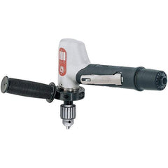 Dynabrade - 1/2" Keyed Chuck - Right Angle Handle, 3,400 RPM, 0.7 hp, 90 psi - Industrial Tool & Supply