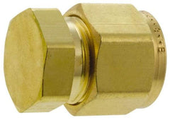 Parker - 3/8" OD, Brass End Cap - 2,300 Max Working psi, 5/8" Hex, Comp Ends - Industrial Tool & Supply