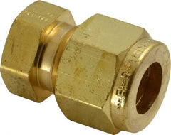 Parker - 3/8" OD, Brass End Cap - 2,300 Max Working psi, 11/16" Hex, Comp Ends - Industrial Tool & Supply