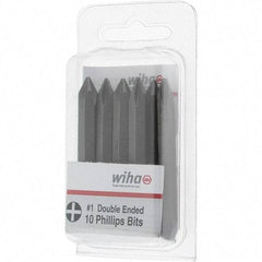 Wiha - #1, Reversible Phillips Screwdriver Pack Bit - 1/4" Drive, 2-3/8" OAL - Industrial Tool & Supply
