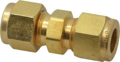 Parker - 3/8" OD, Brass Union - 2,300 Max Working psi, 5/8" Hex, Comp x Comp Ends - Industrial Tool & Supply