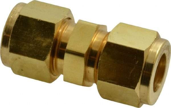 Parker - 1/2" OD, Brass Union - 2,200 Max Working psi, 13/16" Hex, Comp x Comp Ends - Industrial Tool & Supply