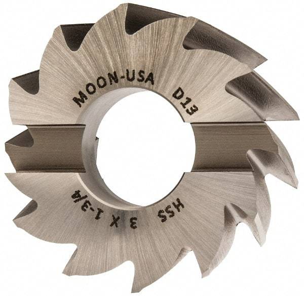 Made in USA - 3" Diam, 1-1/4" Arbor Hole Diam, 1-3/4" Length of Cut, 12 Flute, High Speed Steel, Finisher Shell End Mill - Right Hand Cut, Right Hand Spiral Flute, Uncoated - Industrial Tool & Supply