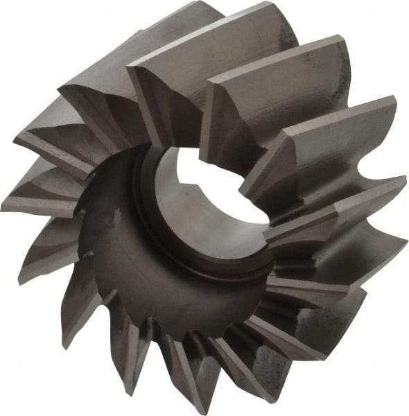 Made in USA - 4" Diam, 1-1/2" Arbor Hole Diam, 2-1/4" Length of Cut, 14 Flute, High Speed Steel, Finisher Shell End Mill - Right Hand Cut, Right Hand Spiral Flute, Uncoated - Industrial Tool & Supply