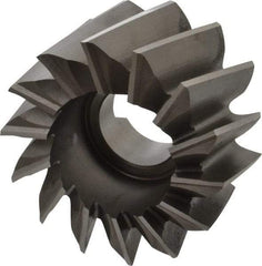 Made in USA - 4" Diam, 1-1/2" Arbor Hole Diam, 2-1/4" Length of Cut, 14 Flute, High Speed Steel, Finisher Shell End Mill - Right Hand Cut, Right Hand Spiral Flute, Uncoated - Industrial Tool & Supply