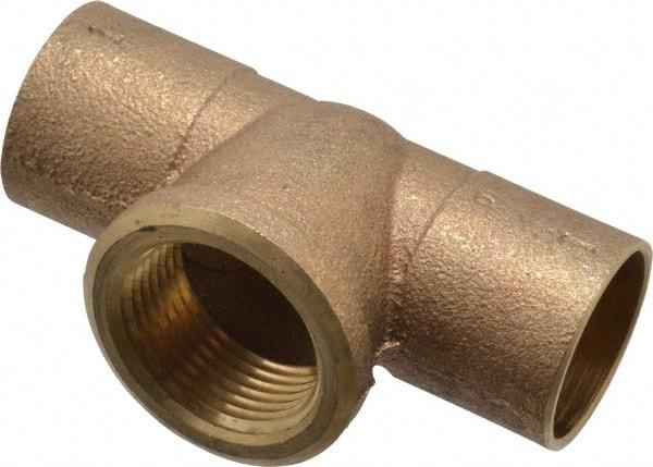 NIBCO - 1" Cast Copper Pipe Tee - C x C x F, Pressure Fitting - Industrial Tool & Supply