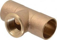 NIBCO - 1 x 1 x 3/4" Cast Copper Pipe Tee - C x C x F, Pressure Fitting - Industrial Tool & Supply