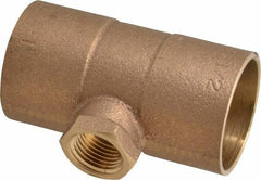 NIBCO - 1-1/2 x 1-1/2 x 1/2" Cast Copper Pipe Tee - C x C x F, Pressure Fitting - Industrial Tool & Supply
