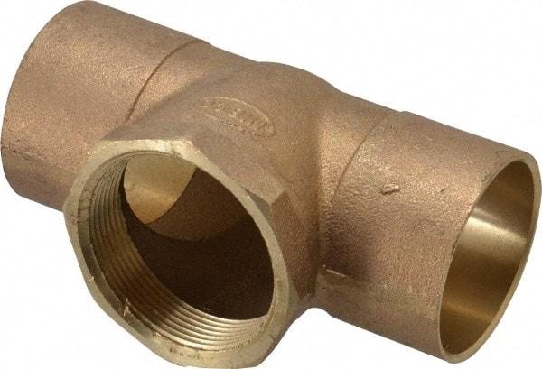 NIBCO - 2" Cast Copper Pipe Tee - C x C x F, Pressure Fitting - Industrial Tool & Supply