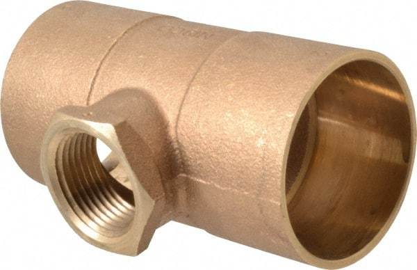 NIBCO - 2 x 2 x 1" Cast Copper Pipe Tee - C x C x F, Pressure Fitting - Industrial Tool & Supply