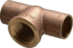 NIBCO - 3/4" Cast Copper Pipe Tee - C x C x F, Pressure Fitting - Industrial Tool & Supply
