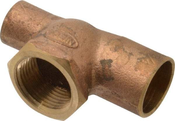 NIBCO - 3/4 x 1/2 x 3/4" Cast Copper Pipe Tee - C x C x F, Pressure Fitting - Industrial Tool & Supply