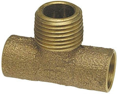 NIBCO - 1/2" Cast Copper Pipe Tee - C x C x M, Pressure Fitting - Industrial Tool & Supply