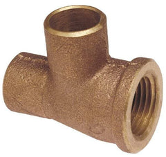 NIBCO - 1-1/4 x 1/2 x 1-1/4" Cast Copper Pipe Tee - C x F x C, Pressure Fitting - Industrial Tool & Supply