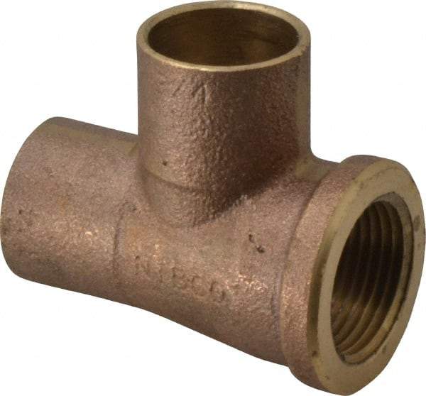 NIBCO - 3/4" Cast Copper Pipe Tee - C x F x C, Pressure Fitting - Industrial Tool & Supply