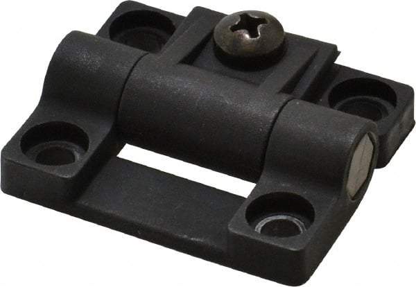 80/20 Inc. - 1.69" Long x 1.44" Wide x 1/2" Thick, Adjustable Hinge - Black Acetal - Industrial Tool & Supply