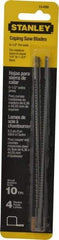 Stanley - 6-1/2 Inch Long X 7/64 Inch Wide Blade, High Carbon Steel Coping Saw Blade - 10 Teeth Per Inch, Constant Pitch - Industrial Tool & Supply